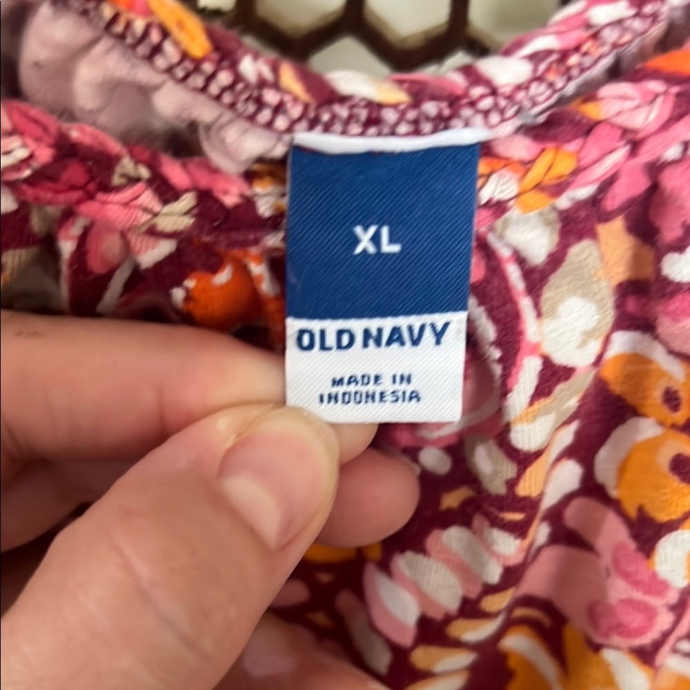 Old Navy Pink and Orange Floral Dress size XL - Picture 2 of 7